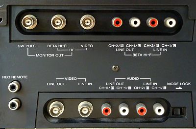 Betamax SLO-1700 rear connectors